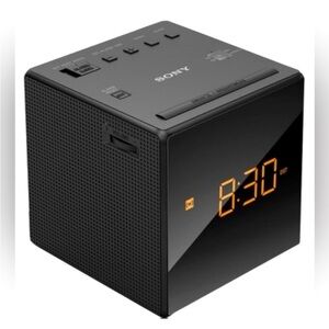 SONY Black Cube Digital Alarm Radio Clock